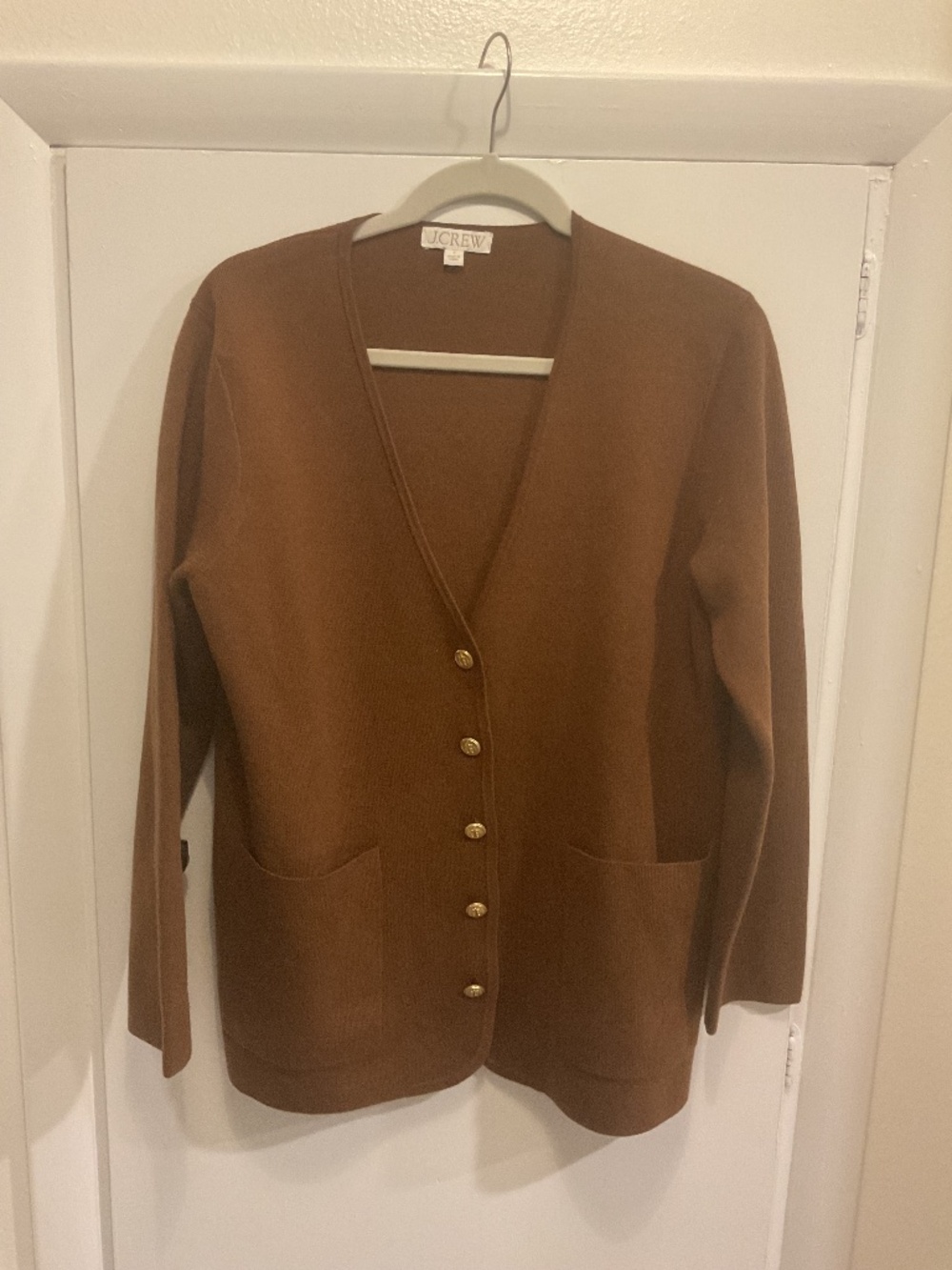 J.Crew Long Cardigan, Caramel Color, Size Small